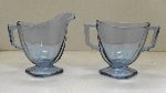 Fostoria Mayfair Wisteria Blue Creamer and Sugar